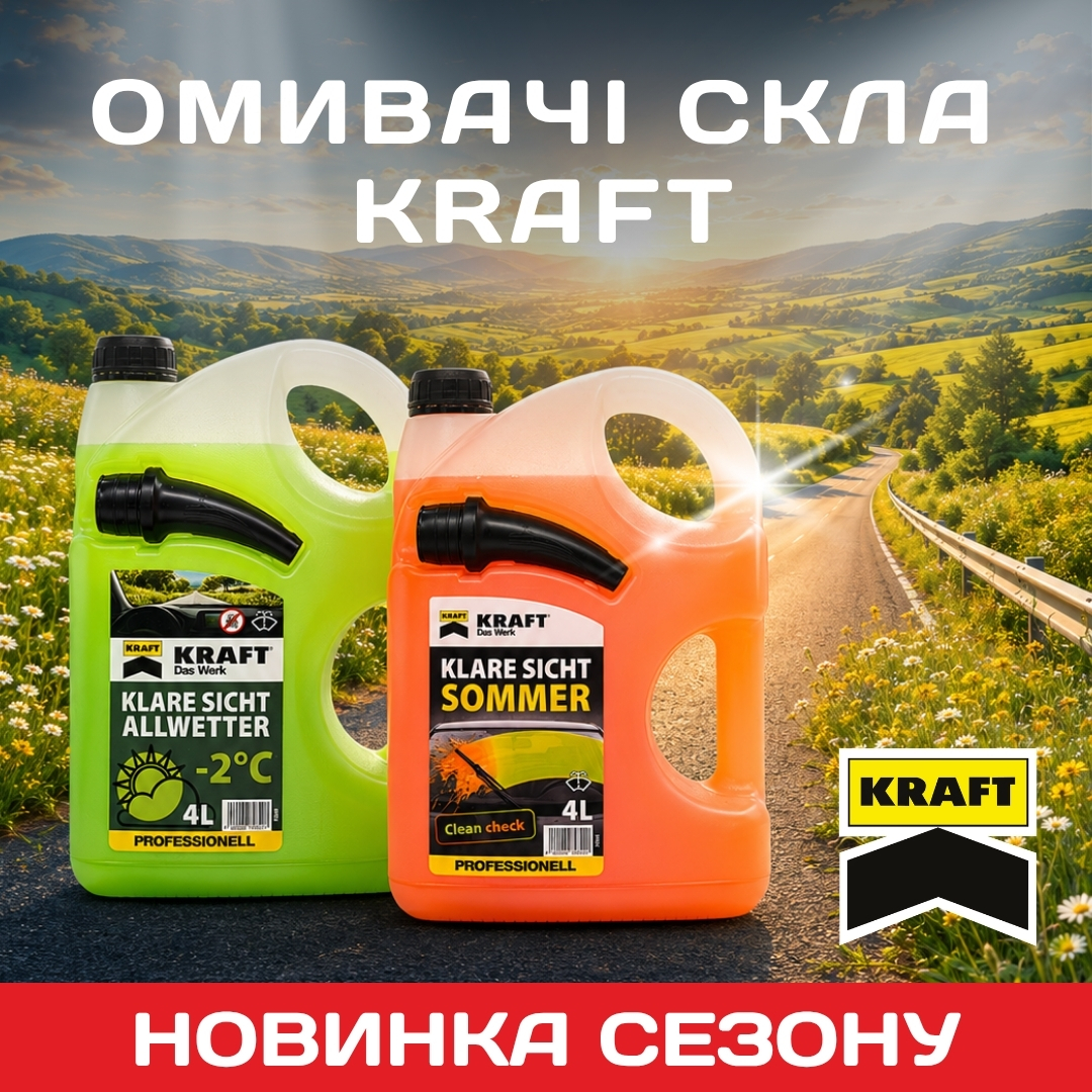 Новинки сезону від KRAFT - омивачі для догляду за склом
